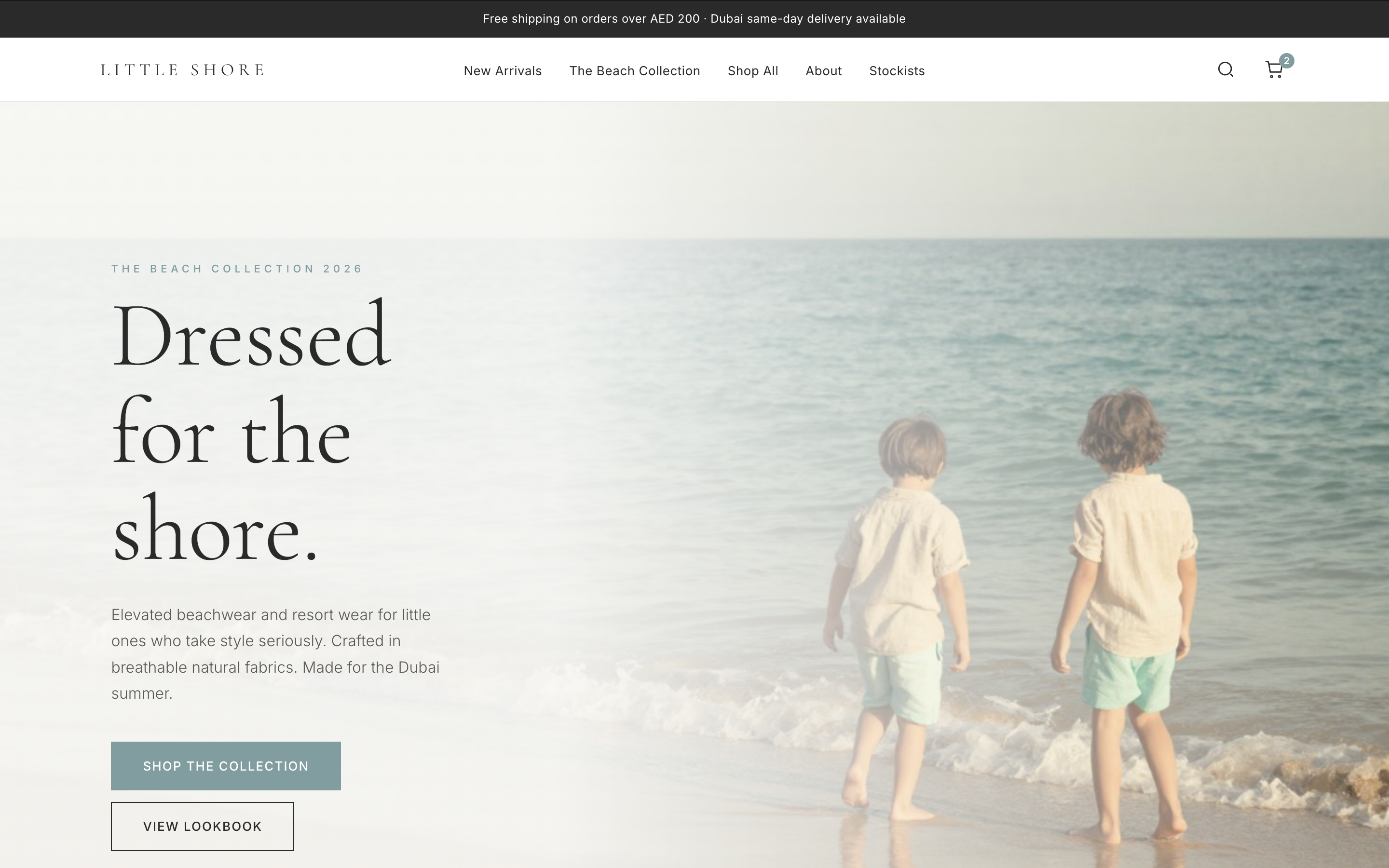 Little Shore website design